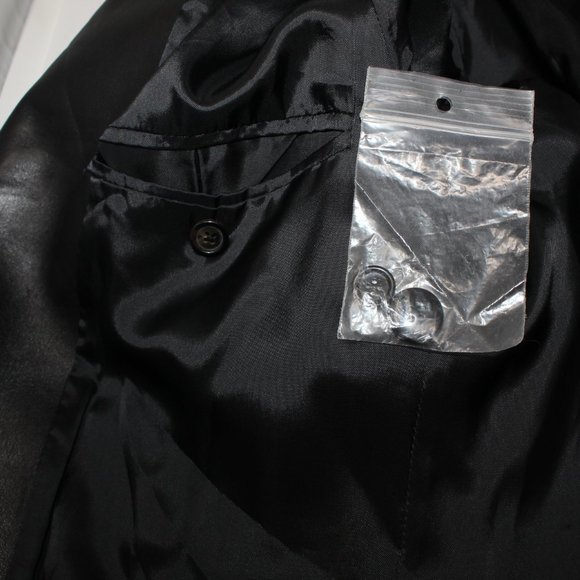 Ralph Lauren Purple Label Men L Black Lambskin Leather Suit Jacket Made in Italy - Picture 11 of 12